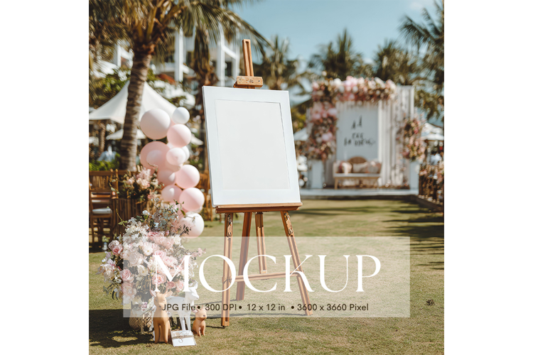 Welcome Sign Mockup Photo Frame Wedding Sign Canvas Mockup