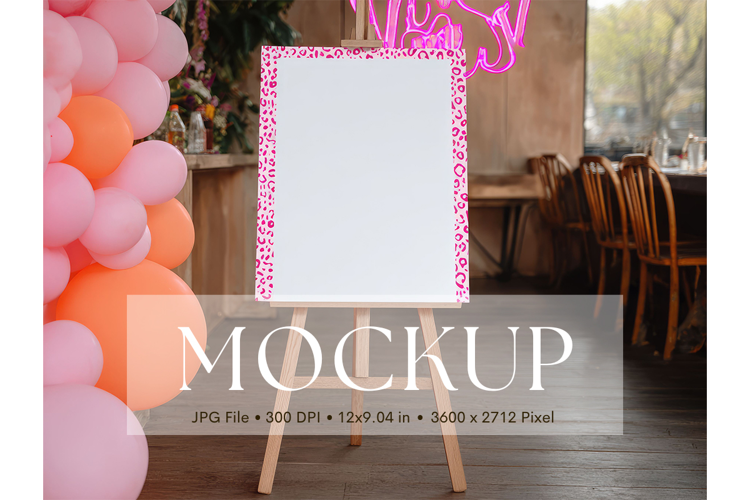 Welcome Sign Mockup Photo Frame Wedding Sign Canvas Mockup