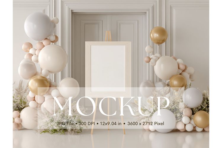 Welcome Sign Mockup Photo Frame Wedding Sign Canvas Mockup