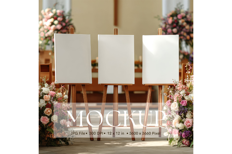 Welcome Sign Mockup Photo Frame Wedding Sign Canvas Mockup