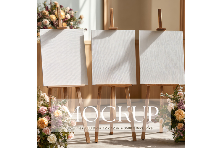 Welcome Sign Mockup Photo Frame Wedding Sign Canvas Mockup