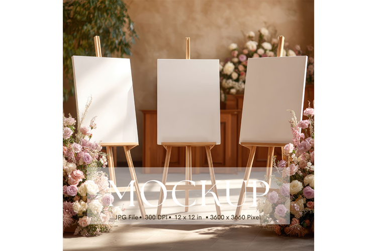 Welcome Sign Mockup Photo Frame Wedding Sign Canvas Mockup