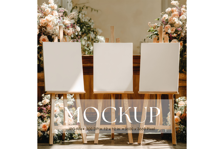 Welcome Sign Mockup Photo Frame Wedding Sign Canvas Mockup