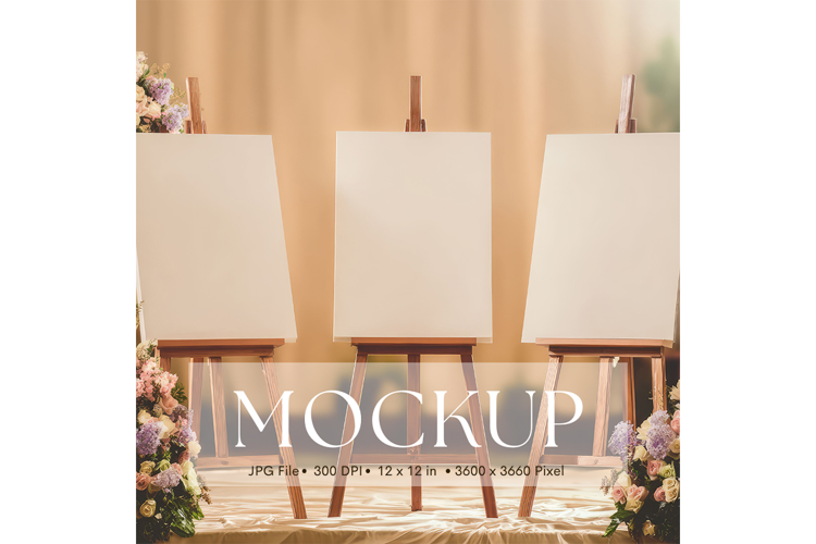 Welcome Sign Mockup Photo Frame Wedding Sign Canvas Mockup