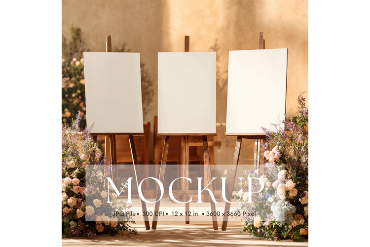 Welcome Sign Mockup Photo Frame Wedding Sign Canvas Mockup