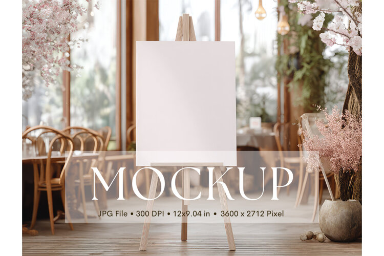 Welcome Sign Mockup Photo Frame Wedding Sign Canvas Mockup example image 1