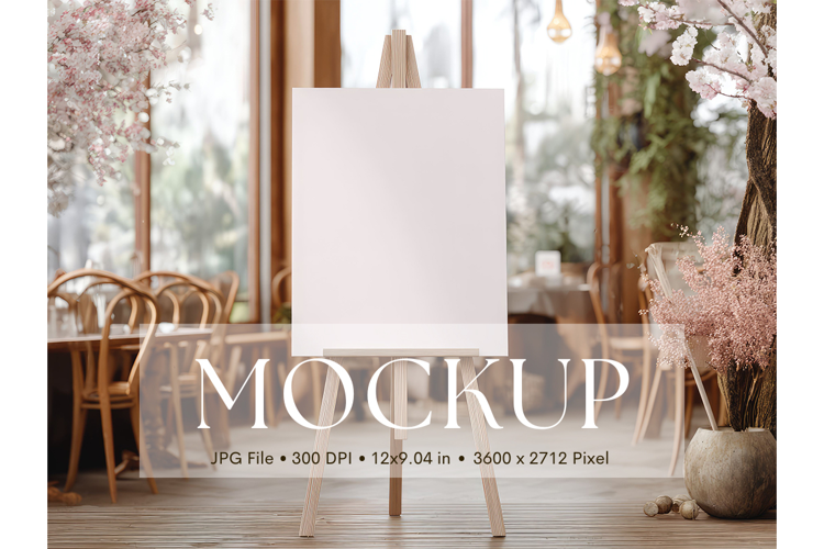 Welcome Sign Mockup Photo Frame Wedding Sign Canvas Mockup