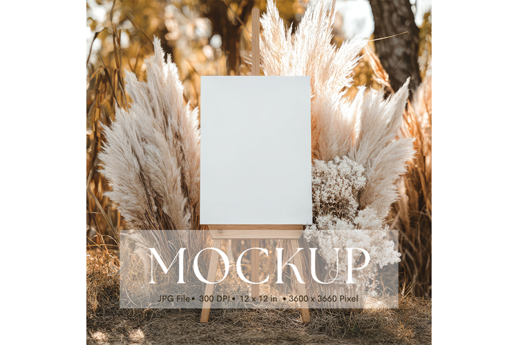 Welcome Sign Mockup Photo Frame Wedding Sign Canvas Mockup