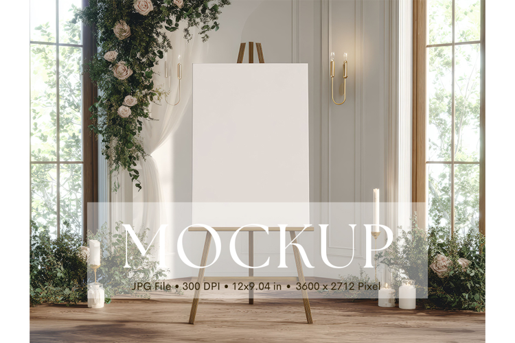 Welcome Sign Mockup Photo Frame Wedding Sign Canvas Mockup