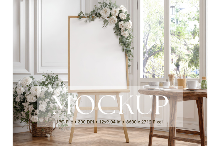 Welcome Sign Mockup Photo Frame Wedding Sign Canvas Mockup