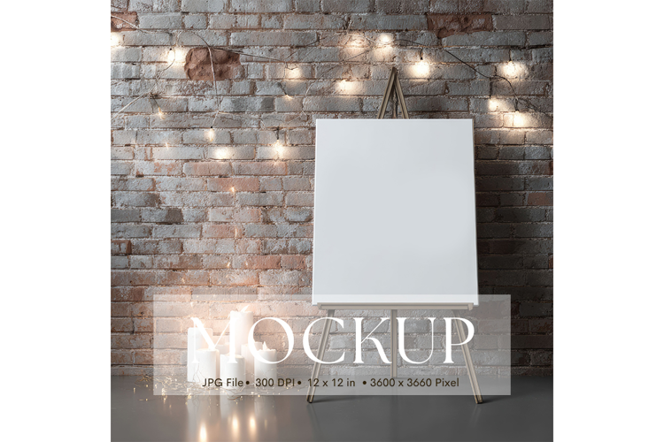 Welcome Sign Mockup Photo Frame Wedding Sign Canvas Mockup