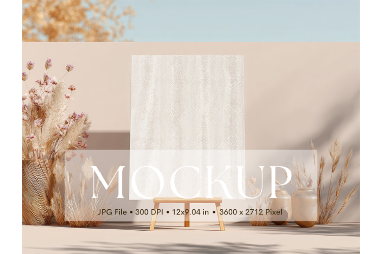 Welcome Sign Mockup Photo Frame Wedding Sign Canvas Mockup
