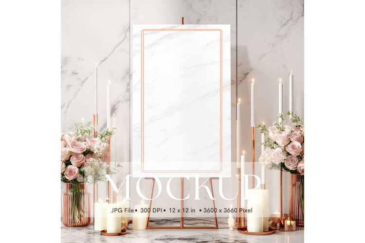 Welcome Sign Mockup Photo Frame Wedding Sign Canvas Mockup
