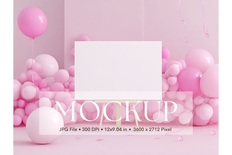 Welcome Sign Mockup Photo Frame Wedding Sign Canvas Mockup example image 1