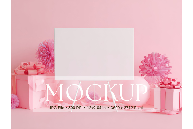 Welcome Sign Mockup Photo Frame Wedding Sign Canvas Mockup