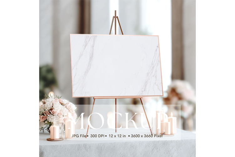 Welcome Sign Mockup Photo Frame Wedding Sign Canvas Mockup