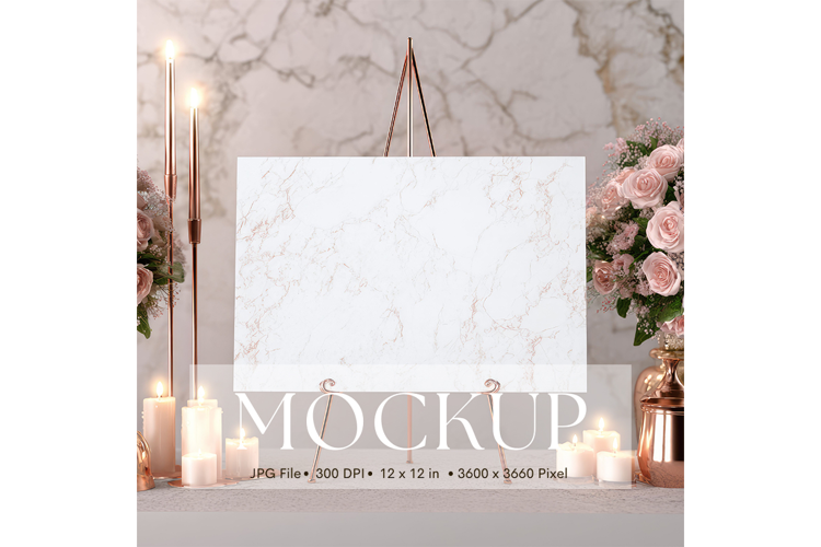 Welcome Sign Mockup Photo Frame Wedding Sign Canvas Mockup