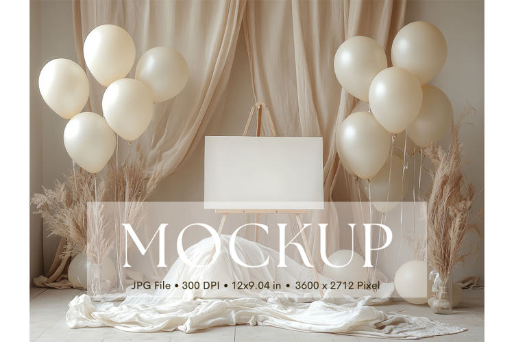 Welcome Sign Mockup Photo Frame Wedding Sign Canvas Mockup