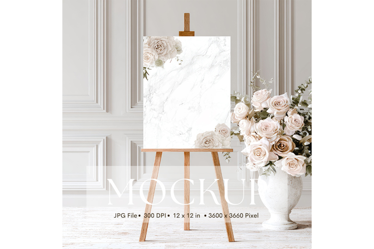 Welcome Sign Mockup Photo Frame Wedding Sign Canvas Mockup