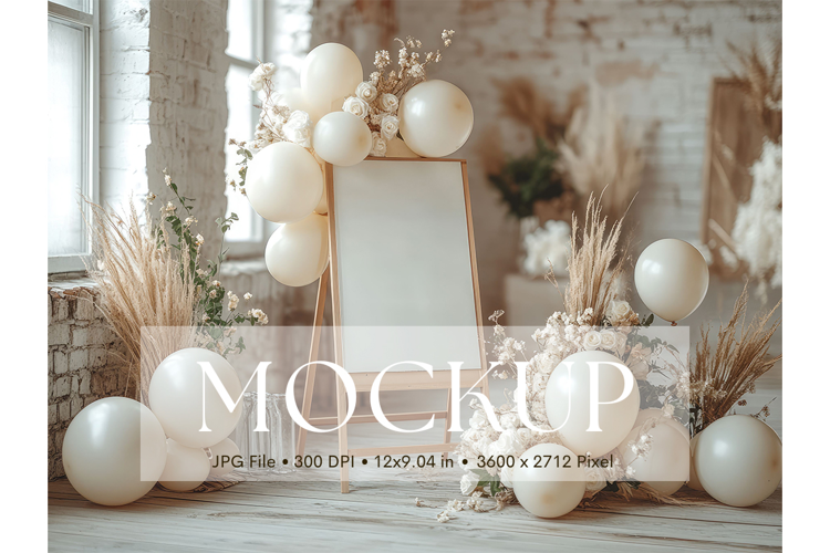 Welcome Sign Mockup Photo Frame Wedding Sign Canvas Mockup