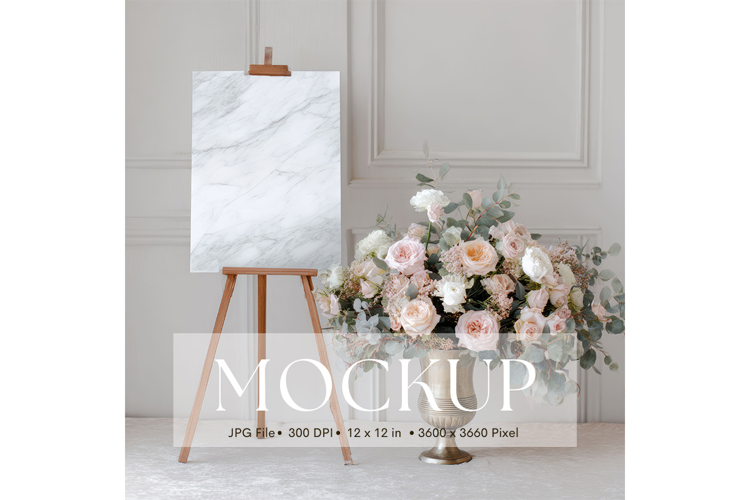 Welcome Sign Mockup Photo Frame Wedding Sign Canvas Mockup