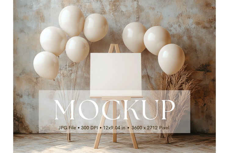 Welcome Sign Mockup Photo Frame Wedding Sign Canvas Mockup