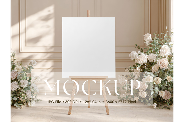 Welcome Sign Mockup Photo Frame Wedding Sign Canvas Mockup
