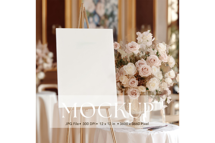 Welcome Sign Mockup Photo Frame Wedding Sign Canvas Mockup