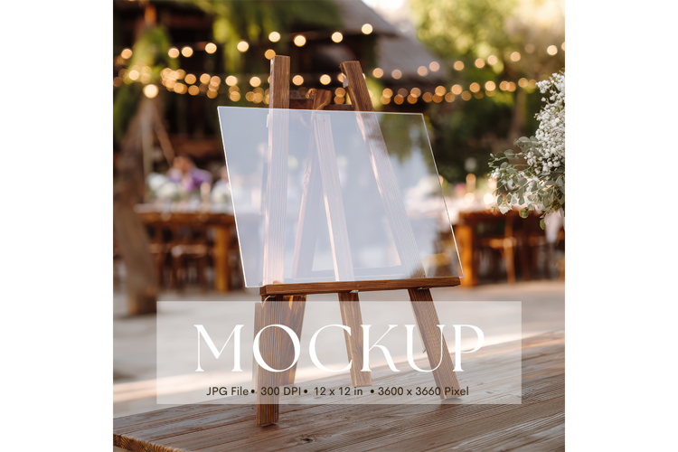 Welcome Sign Mockup Photo Frame Wedding Sign Canvas Mockup