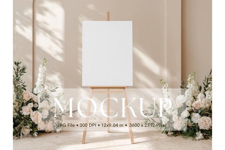 Welcome Sign Mockup Photo Frame Wedding Sign Canvas Mockup