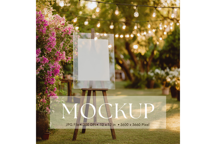 Welcome Sign Mockup Photo Frame Wedding Sign Canvas Mockup