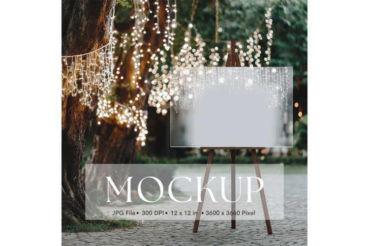 Welcome Sign Mockup Photo Frame Wedding Sign Canvas Mockup