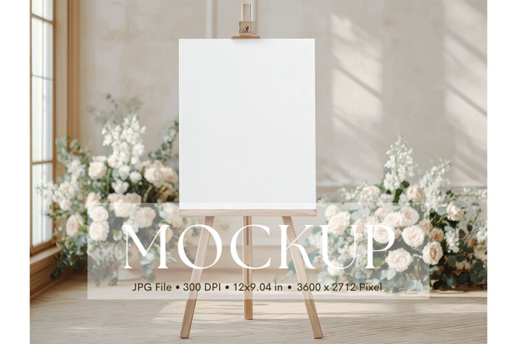 Welcome Sign Mockup Photo Frame Wedding Sign Canvas Mockup
