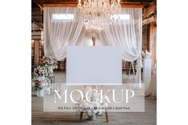 Welcome Sign Mockup Photo Frame Wedding Sign Canvas Mockup2