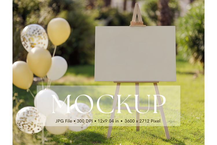 Welcome Sign Mockup Photo Frame Wedding Sign Canvas Mockup