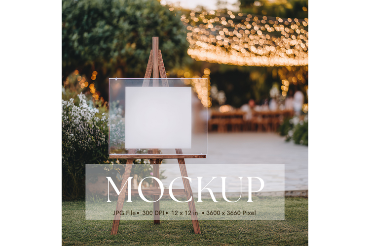 Welcome Sign Mockup Photo Frame Wedding Sign Canvas Mockup