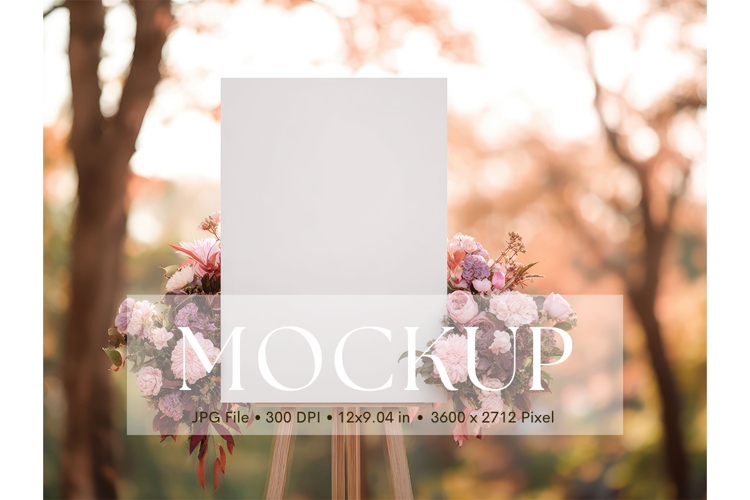 Welcome Sign Mockup Photo Frame Wedding Sign Canvas Mockup