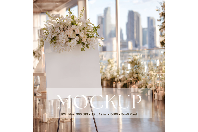 Welcome Sign Mockup Photo Frame Wedding Sign Canvas Mockup