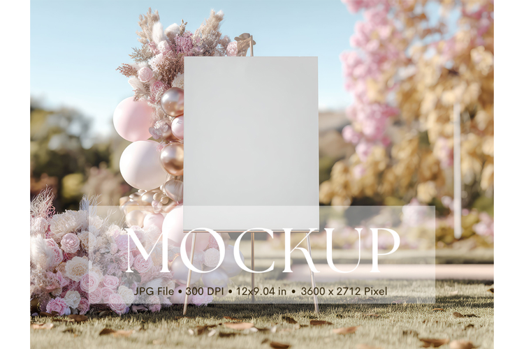 Welcome Sign Mockup Photo Frame Wedding Sign Canvas Mockup