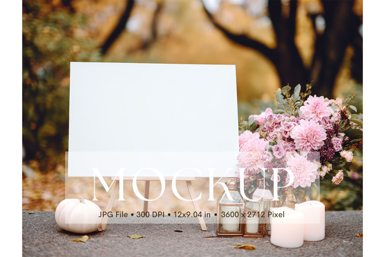 Welcome Sign Mockup Photo Frame Wedding Sign Canvas Mockup