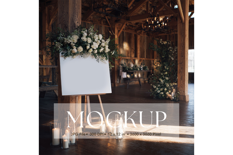 Welcome Sign Mockup Photo Frame Wedding Sign Canvas Mockup