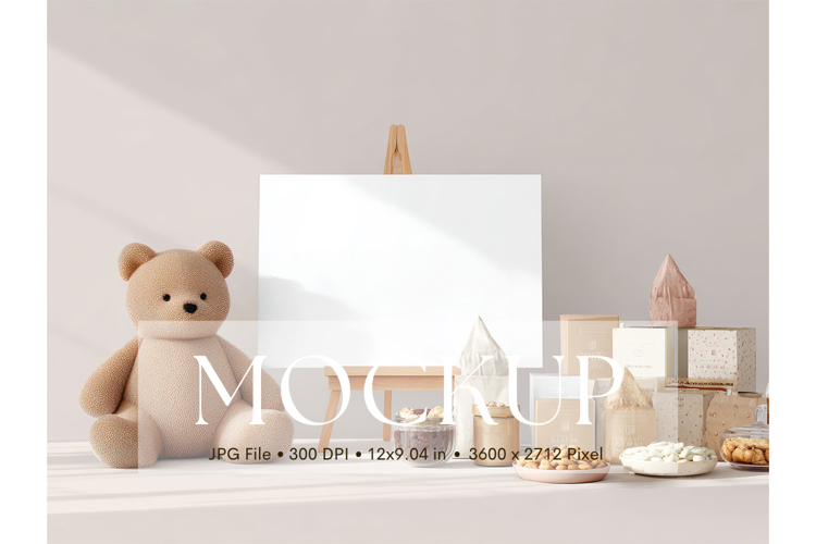 Welcome Sign Mockup Photo Frame Wedding Sign Canvas Mockup