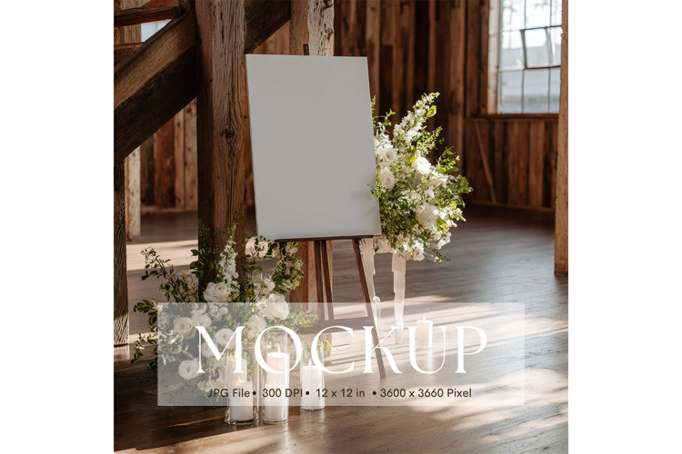 Welcome Sign Mockup Photo Frame Wedding Sign Canvas Mockup