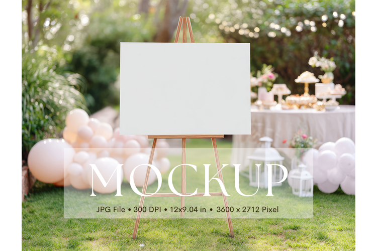 Welcome Sign Mockup Photo Frame Wedding Sign Canvas Mockup