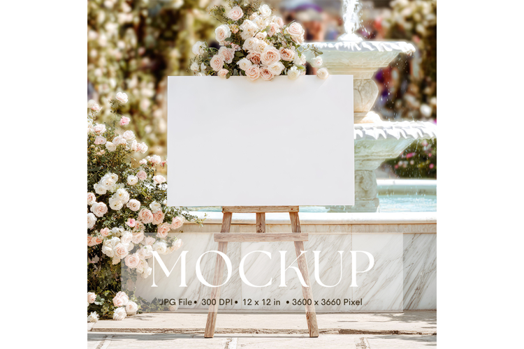 Welcome Sign Mockup Photo Frame Wedding Sign Canvas Mockup