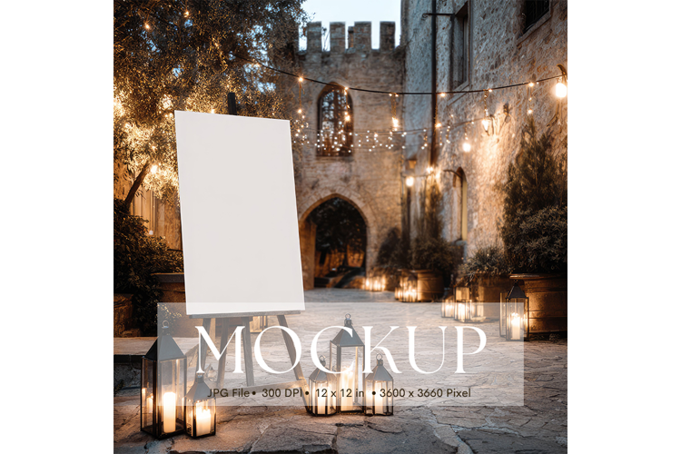 Welcome Sign Mockup Photo Frame Wedding Sign Canvas Mockup