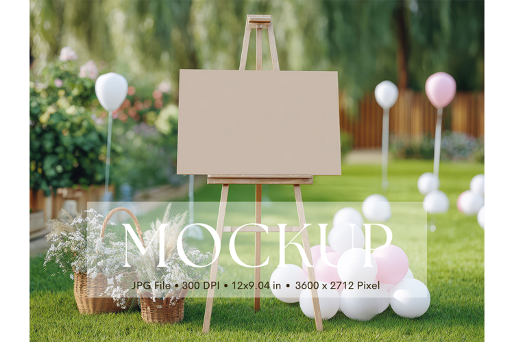 Welcome Sign Mockup Photo Frame Wedding Sign Canvas Mockup