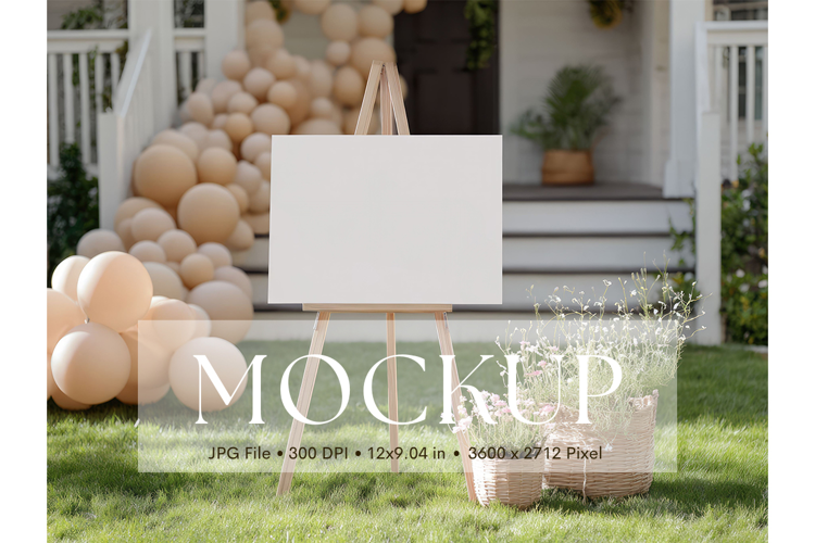 Welcome Sign Mockup Photo Frame Wedding Sign Canvas Mockup