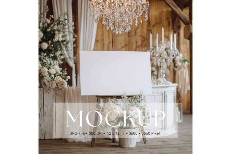 Welcome Sign Mockup Photo Frame Wedding Sign Canvas Mockup