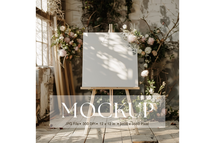 Welcome Sign Mockup Photo Frame Wedding Sign Canvas Mockup